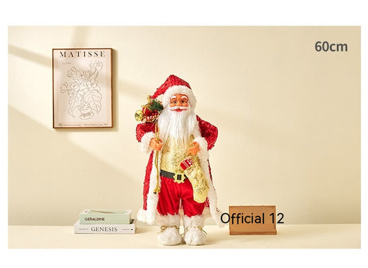 Muñeco Papá Noel con Lentes Lentejuelas Rojo Decorativo - Image 21