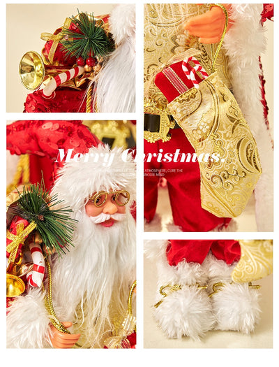 Muñeco Papá Noel con Lentes Lentejuelas Rojo Decorativo - Image 23