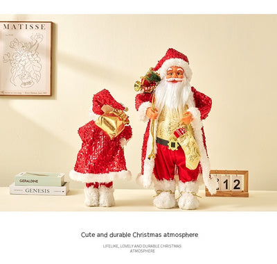 Muñeco Papá Noel con Lentes Lentejuelas Rojo Decorativo - Image 25