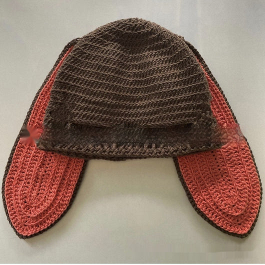 Gorro de Punto Artesanal con Orejas de Conejo, Diseño Divertido con Máscara de Un Ojo y Cuernos - Image 39