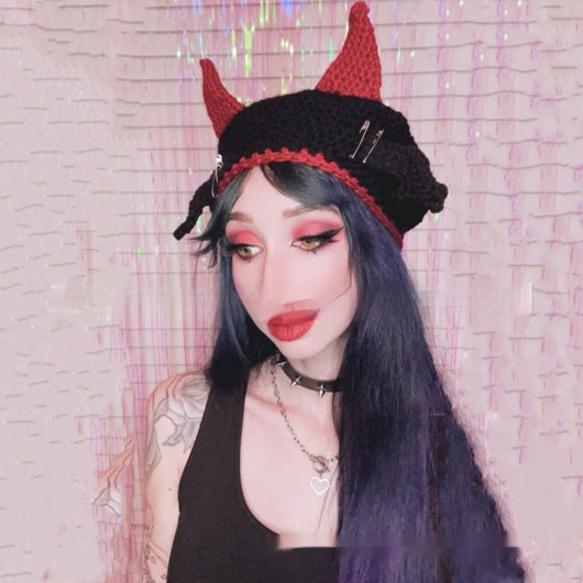 Gorro de Lana Cuernos Diabólicos - Ideal para Primavera Temprana - Image 15