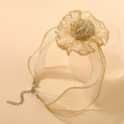Collar Clavícula con Flor 3D en Encaje Transparente - Diseño Minimalista Trendy - Image 16