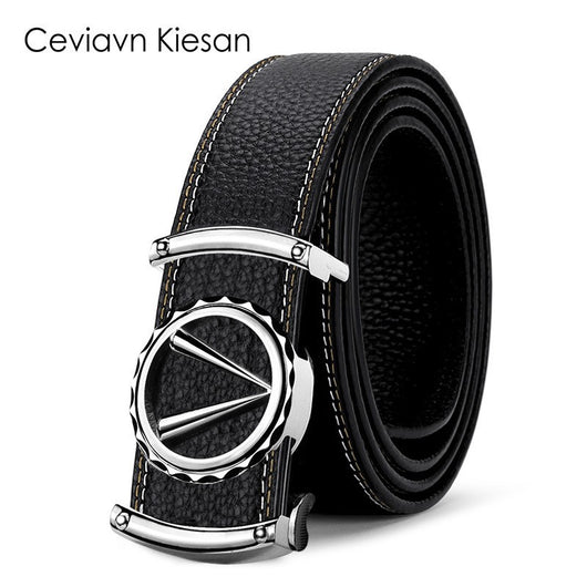 Cinturón de Cuero Ejecutivo con Hebilla Automática sin Agujeros - Image 87
