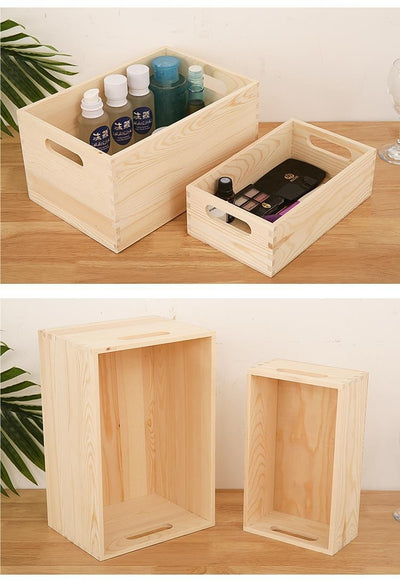 Caja de Almacenamiento Retro de Madera - Organizador Rectangular para Cosméticos - Image 24
