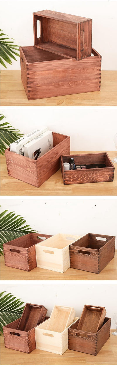 Caja de Almacenamiento Retro de Madera - Organizador Rectangular para Cosméticos - Image 26