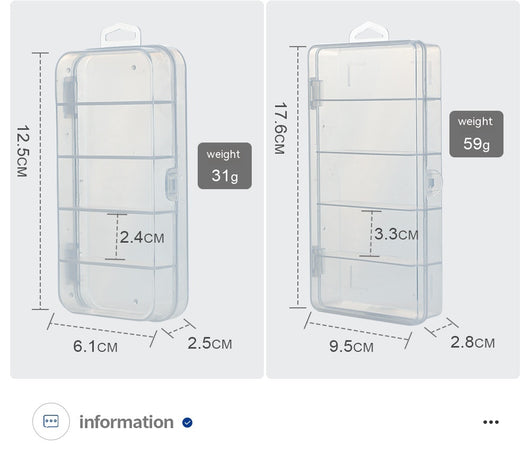 Caja Organizadora de Pesca con 5 Compartimentos Transparentes - Image 45