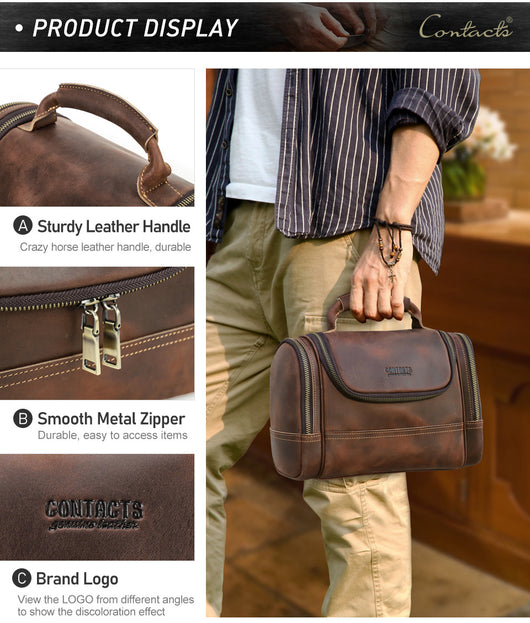 Bolsa Multiusos de Cuero Genuino Vintage - Portátil y Resistente - Image 25