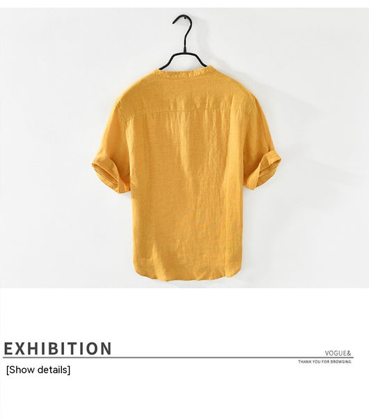 Camisa de Lino y Algodón Manga Corta - Perfecta para el Verano - Image 18