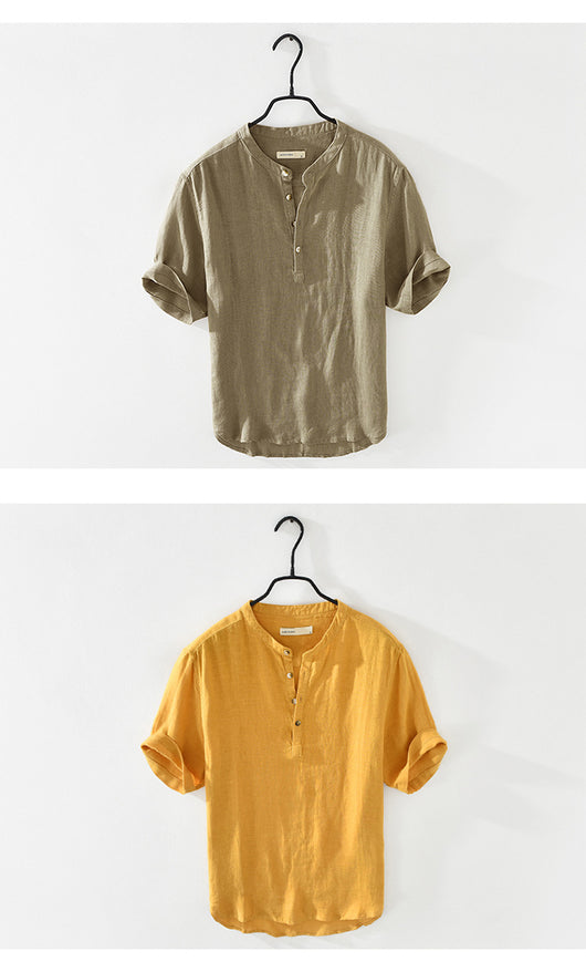 Camisa de Lino y Algodón Manga Corta - Perfecta para el Verano - Image 20