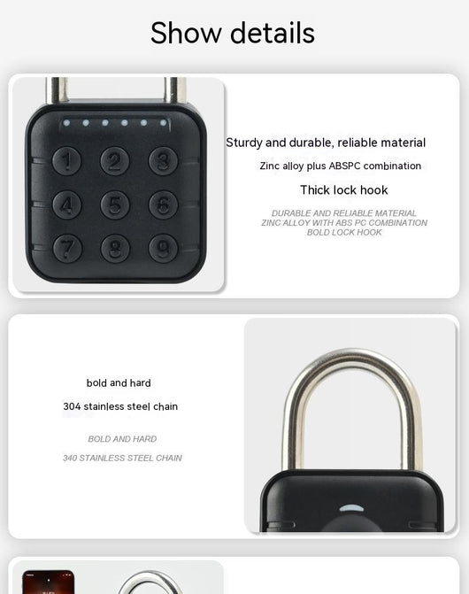 Candado Inteligente con Huella Dactilar, Contraseña y APP - Resistente al Agua - Image 28