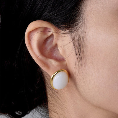 Aretes de Jade Blanco y Ojo de Tigre Estilo Chino - Diseño Exclusivo - Image 12