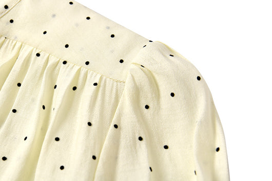 Blusa de Lunares con Moño Streamer de Manga Larga Versátil - Image 16