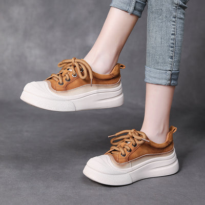 Zapatos Casuales de Cuero Vacuno Full Grain para Mujer con Cordones - Image 21