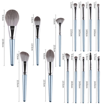 Set de 14 Brochas de Maquillaje con Mango de Madera Premium - Image 11