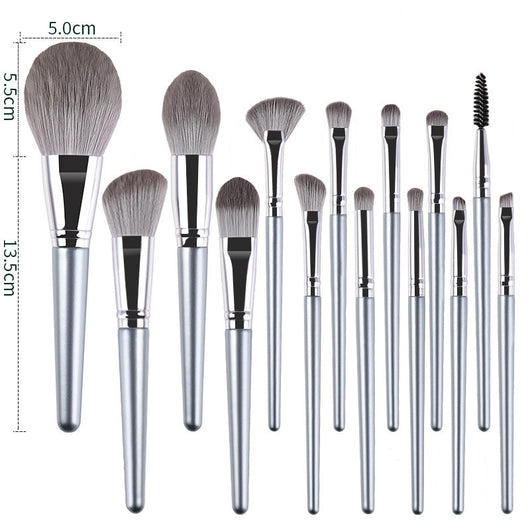 Set de 14 Brochas de Maquillaje con Mango de Madera Premium - Image 12