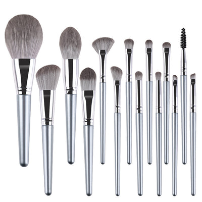 Set de 14 Brochas de Maquillaje con Mango de Madera Premium - Image 14