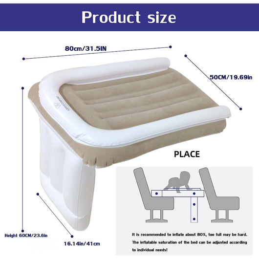 Colchón Inflable para Auto con Respaldo Plegable - Almohada de Aire Acolchada para Viajes - Image 29