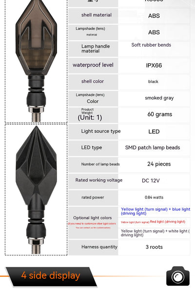 Luces Direccionales LED de Doble Color para Moto con Guía de Luz en Flecha - Image 8
