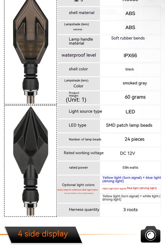 Luces Direccionales LED de Doble Color para Moto con Guía de Luz en Flecha - Image 8