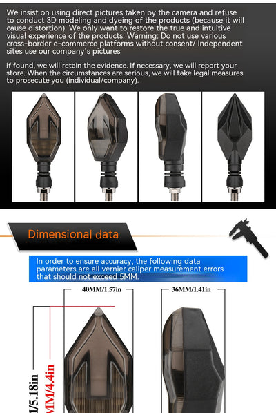 Luces Direccionales LED de Doble Color para Moto con Guía de Luz en Flecha - Image 11