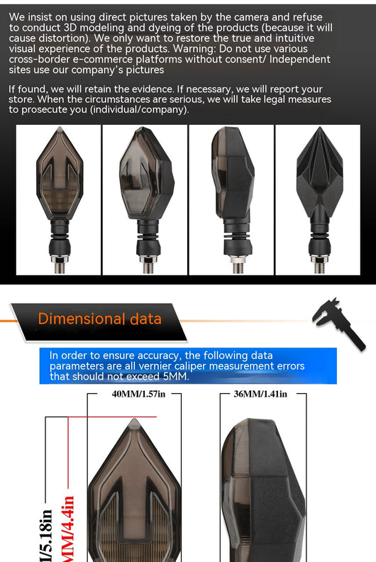 Luces Direccionales LED de Doble Color para Moto con Guía de Luz en Flecha - Image 11