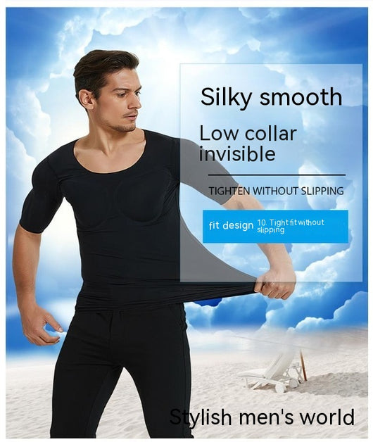 Camiseta Moldeadora con Relleno de Hombros Invisible para Hombre - Image 22