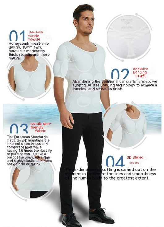 Camiseta Moldeadora con Relleno de Hombros Invisible para Hombre - Image 25
