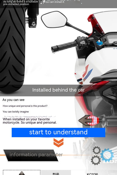 Luces Direccionales LED de Doble Color para Moto con Guía de Luz en Flecha - Image 17