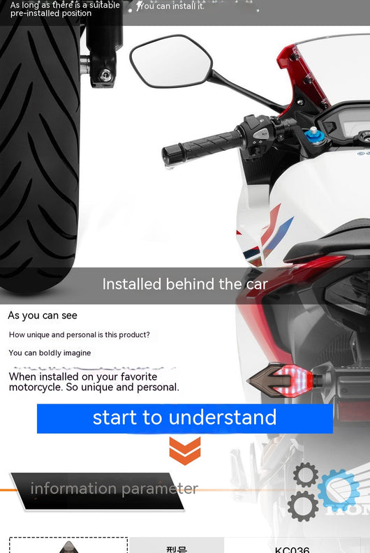 Luces Direccionales LED de Doble Color para Moto con Guía de Luz en Flecha - Image 17