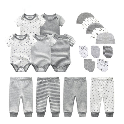 Conjunto Completo de 19 Piezas para Bebé: Peleles, Pantalones, Gorro y Guantes en Algodón - Image 32