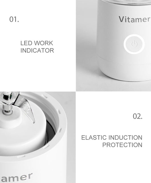 Licuadora Portátil 350ml USB Recargable - Batidora Eléctrica para Smoothies y Jugos - Image 26