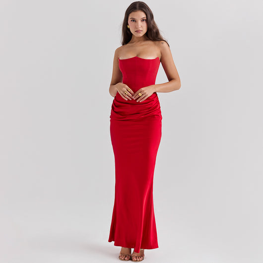 Vestido Largo Tubo Escotado Elegante para Fiestas y Eventos - Image 7
