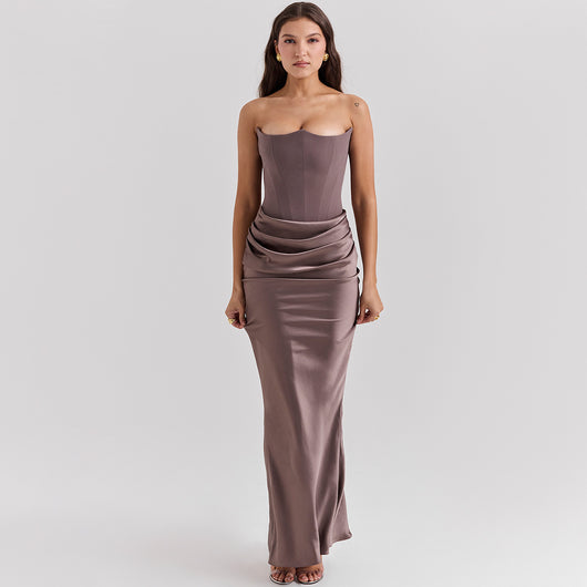Vestido Largo Tubo Escotado Elegante para Fiestas y Eventos - Image 9