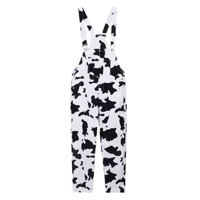 Pantalón Largo Holgado con Tirantes en Cuadros Blanco y Negro - Image 14