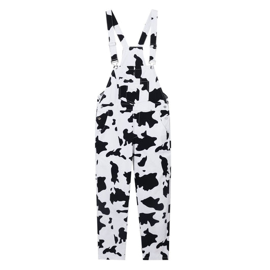 Pantalón Largo Holgado con Tirantes en Cuadros Blanco y Negro - Image 14