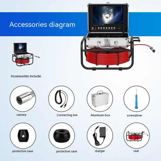 Endoscopio Detector de Tuberías Sumergible con Sonda de Acero Inoxidable - Image 32
