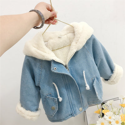 Chaqueta Denim Acolchada con Orejas de Conejo - Diseño Coreano - Image 9