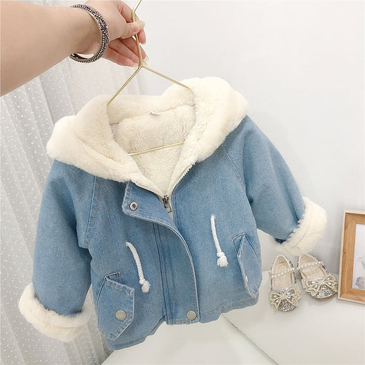 Chaqueta Denim Acolchada con Orejas de Conejo - Diseño Coreano - Image 11