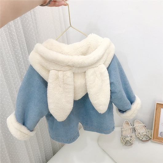 Chaqueta Denim Acolchada con Orejas de Conejo - Diseño Coreano - Image 14