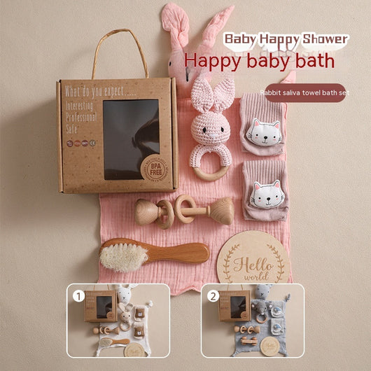 Conjunto de Baño Confort Bebé: Toalla con Sonajero Conejo - Image 23