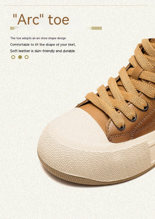 Tenis Altos Casuales de Cuero Premium Estilo Vintage para Mujer - Image 23