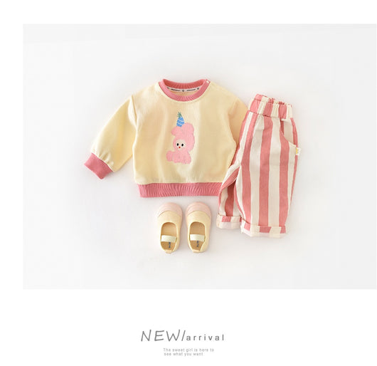Pantalones Casuales Infantiles de Cintura Alta con Rayas de Primavera - Image 20