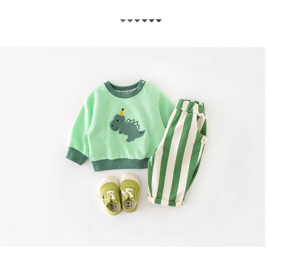 Pantalones Casuales Infantiles de Cintura Alta con Rayas de Primavera - Image 22