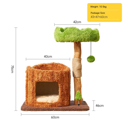 Árbol Rascador para Gatos en Madera Maciza con Juguete de Sisal Integrado - Image 6