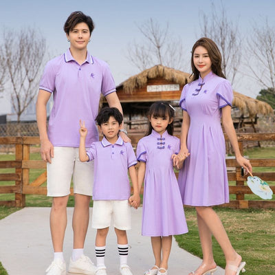 Conjunto Hanfu Familiar Tradicional Chino - Vestido Manga Corta Padre e Hijo - Image 12