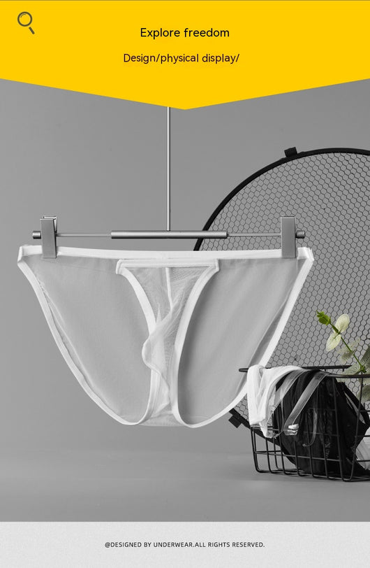 Slip Masculino de Malla Transparente Transpirable Cintura Baja - Image 26