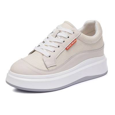Zapatos de Cuero para Mujer con Suela Gruesa - Estilo Board Shoes - Image 9