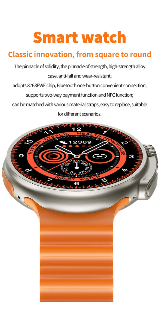 Reloj Inteligente K9 Pantalla Redonda 1.39" con Carga Inalámbrica y NFC - Image 11