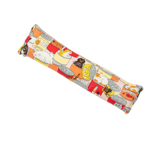 Dark blue catnip pillow toy with white cat, fish, and paw print patterns, measuring 25cm long. - Image 21