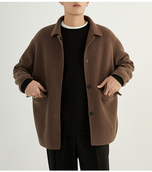 Abrigo de Lana Reversible Estilo Británico para Hombre - Image 19